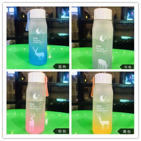 杯子男女學(xué)生韓版可愛水杯夏季防摔家用塑料杯網(wǎng)紅ins磨砂隨手杯