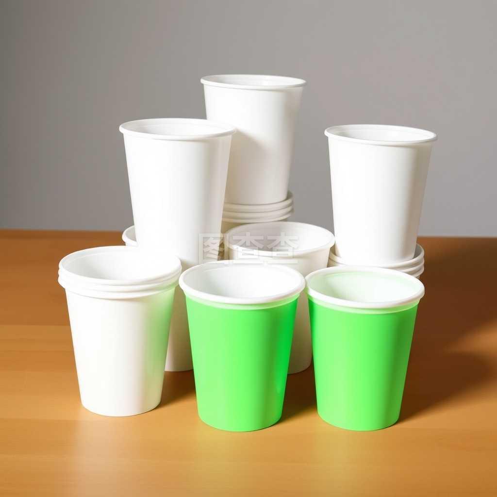 隔離在白色上的塑料杯